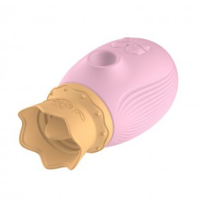 Secwell - Crown Suction With Tongue Licking Vibe (Chargeable - Pink)